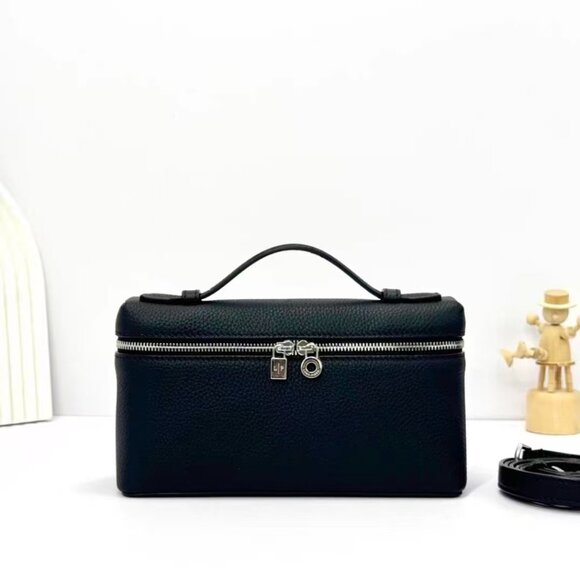 Loro Piana Shoes - Loro Piana Black minimalist rectangular clutch bag